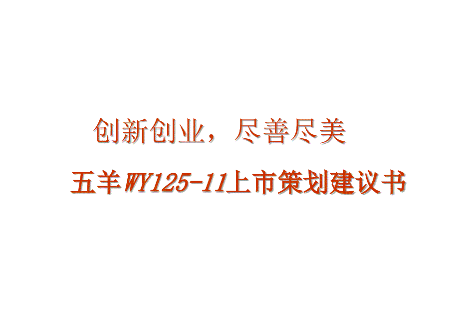 五羊WY12511上市策划建议书_第1页