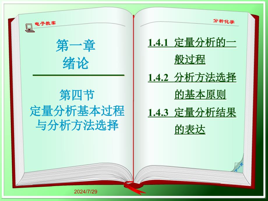 分析化学：1-4 基本过程与方法选择_第1页