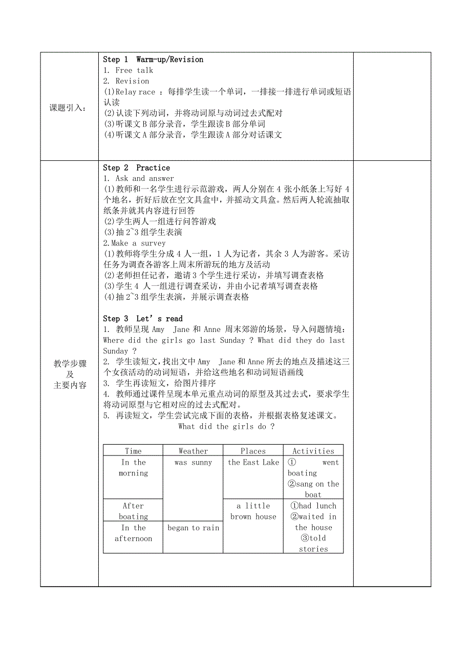 春学期小学五年级英语下册Unit12Wheredidyougo教案湘少版三起_第3页