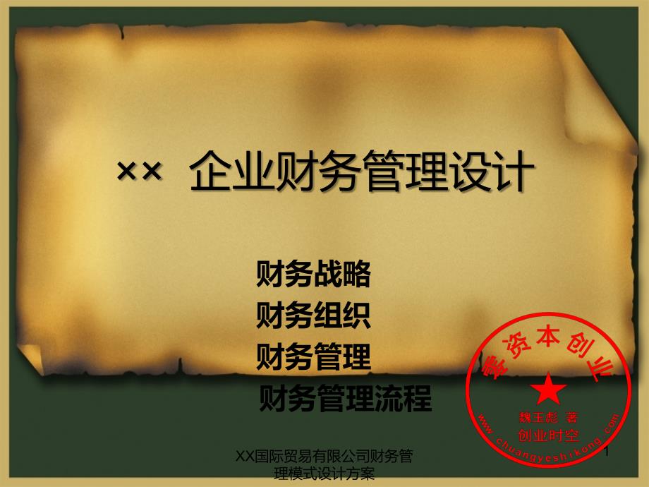 国际贸易有限公司财务管理模式设计方案课件_第1页