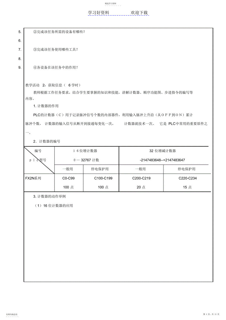 2022年十字路口红绿灯的PLC控制教学设计_第4页