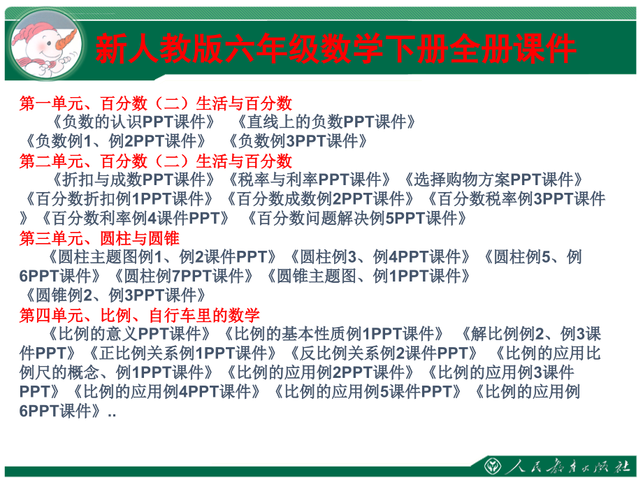 人教版小学六年级数学下册全册ppt课件_第1页