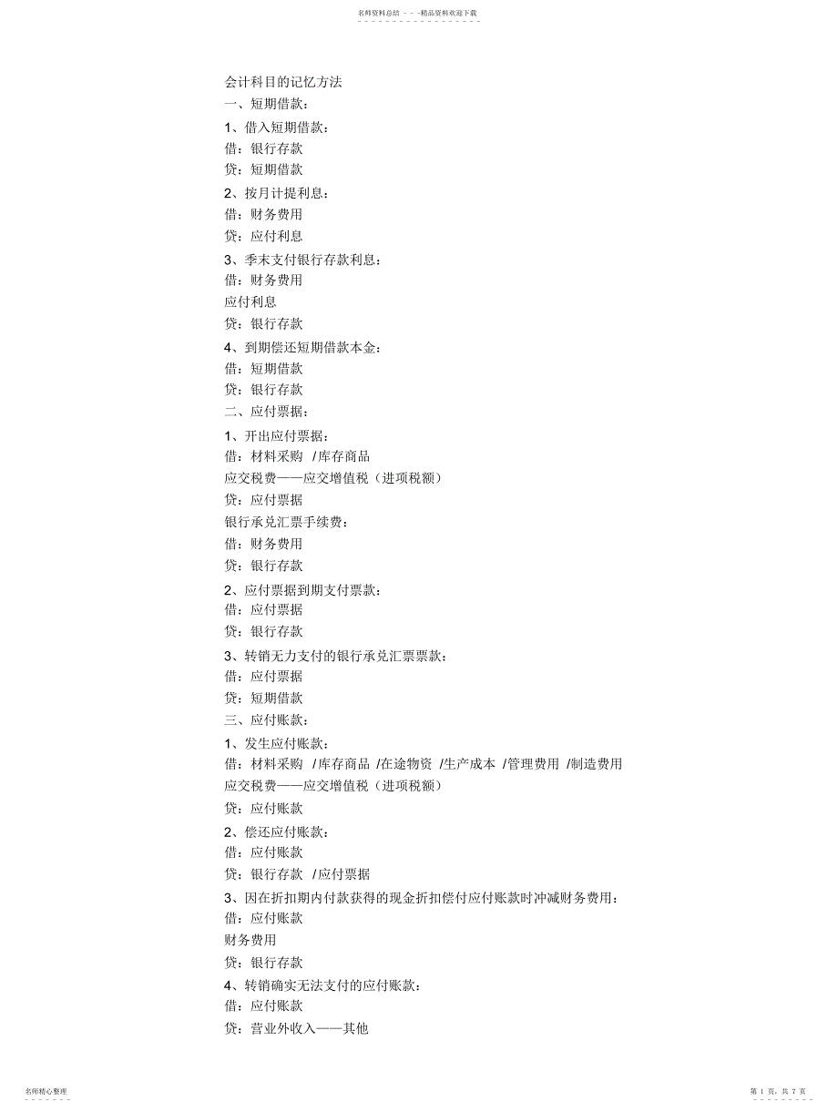 2022年2022年会计科目记忆法_第1页
