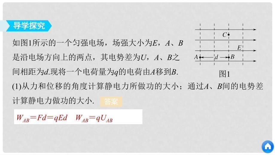 高中物理 第一章 静电场 6 电势差与电场强度的关系课件 新人教版选修31_第5页