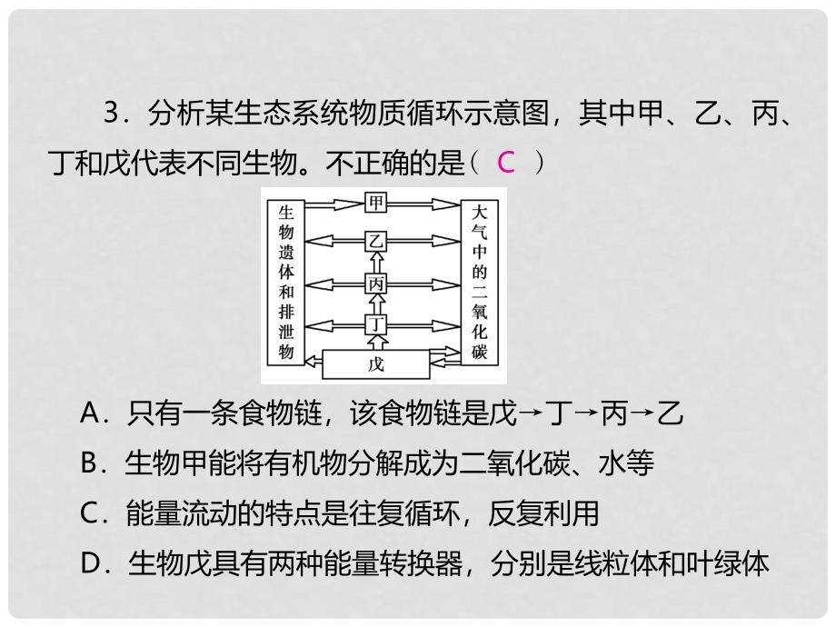 中考生物总复习 仿真测试卷二（测试范围：生物与环境　生物圈中的绿色植物）课件_第4页