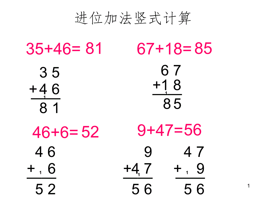 进位加法竖式计算PPT精品文档_第1页