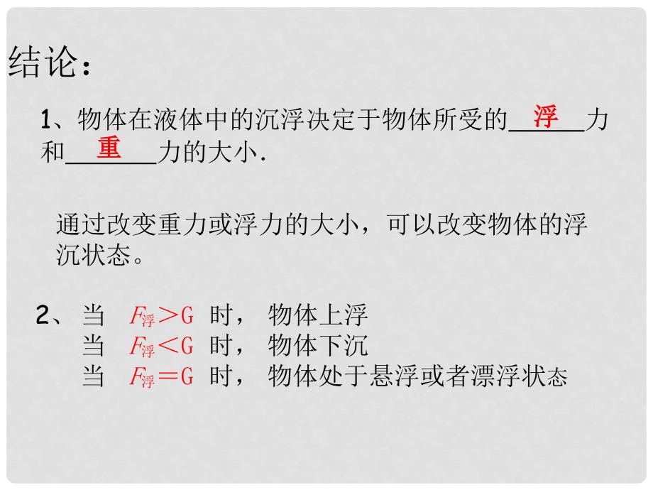 河南省郸城县光明中学八年级物理全册 9.3 物体的浮与沉课件 （新版）沪科版_第4页