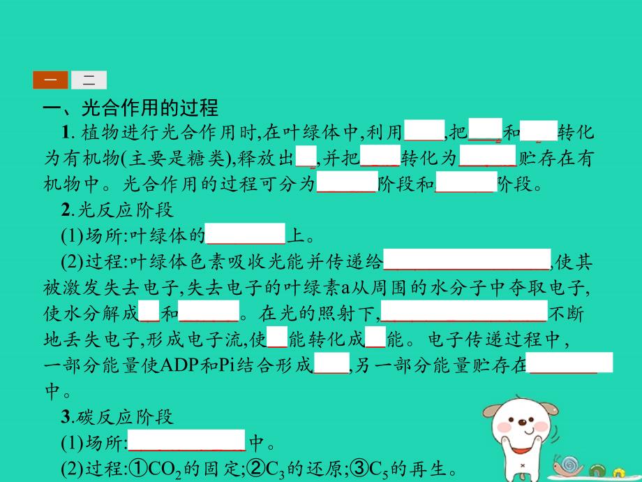 2018-2019高中生物 第5章 细胞的能量代谢 5.3.2 光合作用的过程、光合作用与农业课件 北师大版必修1_第3页