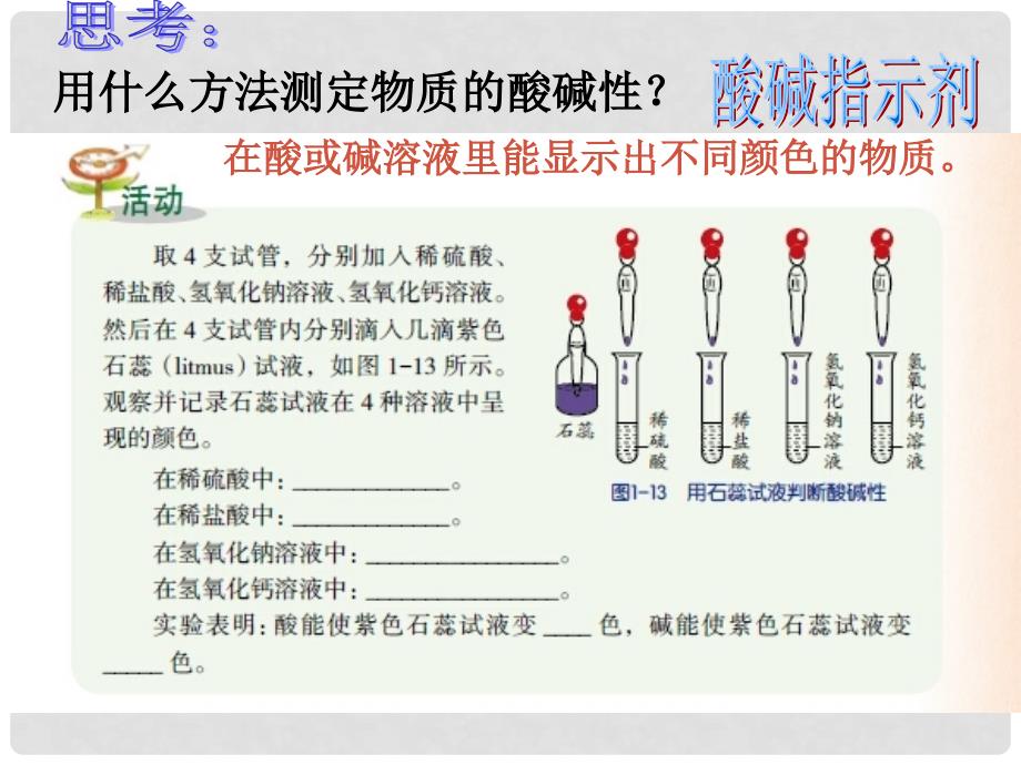 九年级科学上册 1.2 物质的酸碱性（第2课时）课件 （新版）浙教版_第2页