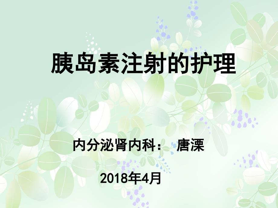 胰岛素注射护理(专科小组培训课件).ppt_第1页