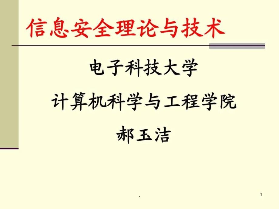 CHINA信息安全理论与技术_第1页