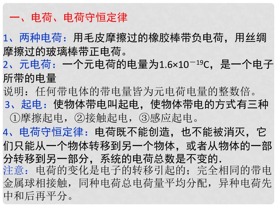 高三物理第一轮复习集体备课（电磁学）附习题！全国通用电场21.电场力的性质_第2页