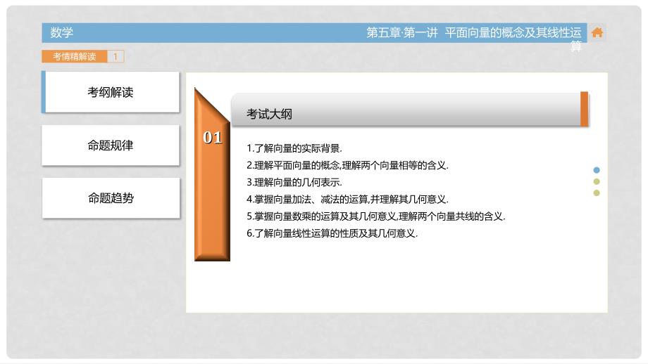 高三数学一轮复习（3年真题分类+考情精解读+知识全通关+题型全突破+能力大提升）第5章 平面向量 第一讲 平面向量的概念及其线性运算课件 文_第3页