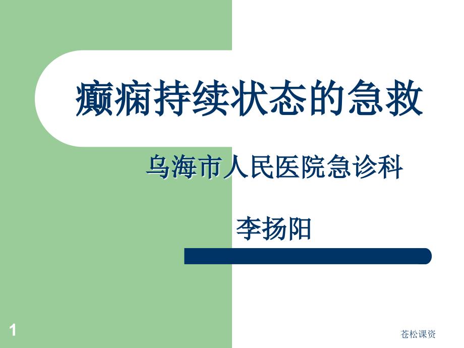 癫痫持续状态的急救护理一类教资_第1页