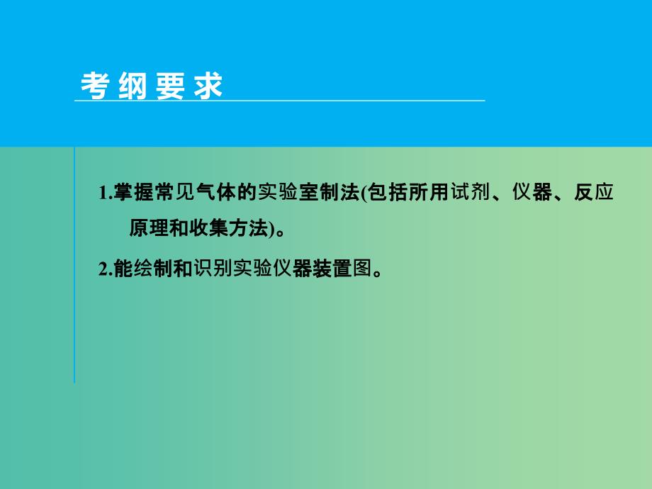 高考化学一轮专题复习 第十章 第3讲 常见气体的实验室制法课件 新人教版.ppt_第2页