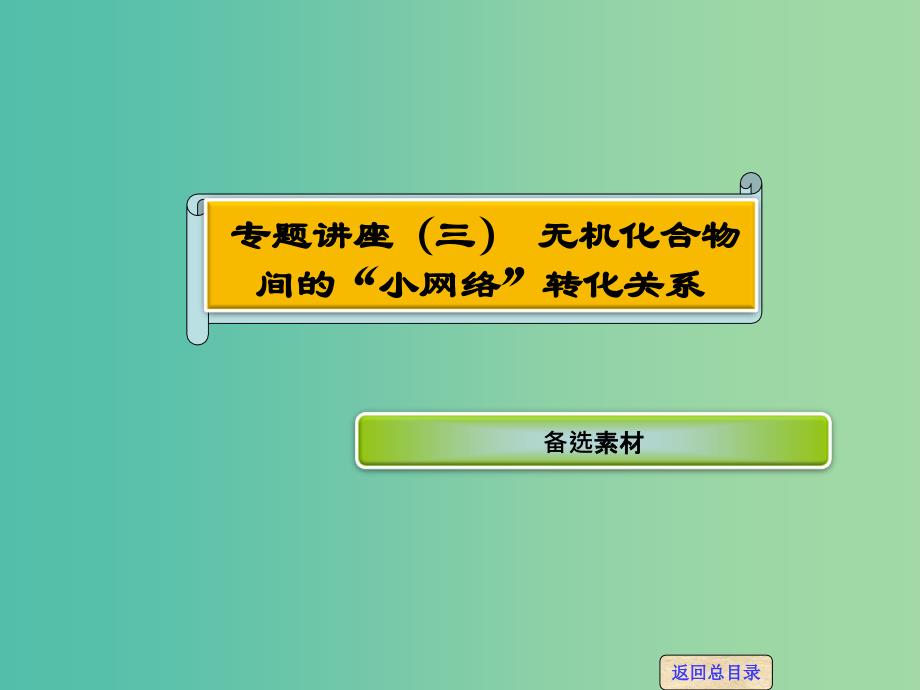 高考化学一轮复习 专题讲座三 无机化合物间的“小网络”转化关系课件 新人教版.ppt_第1页