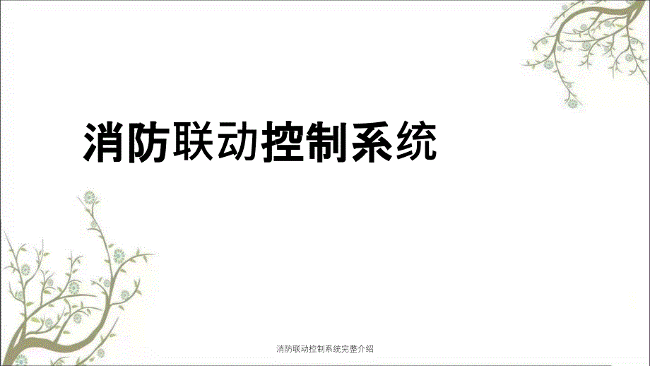 消防联动控制系统完整介绍PPT课件_第1页