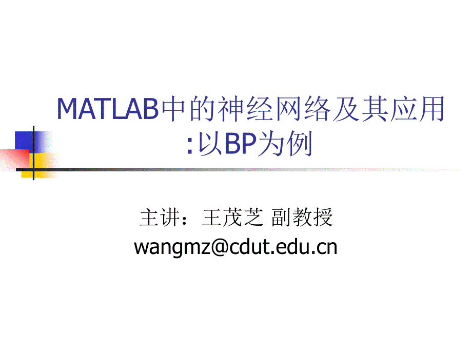 MATLAB神经网络及其应用课件_第1页