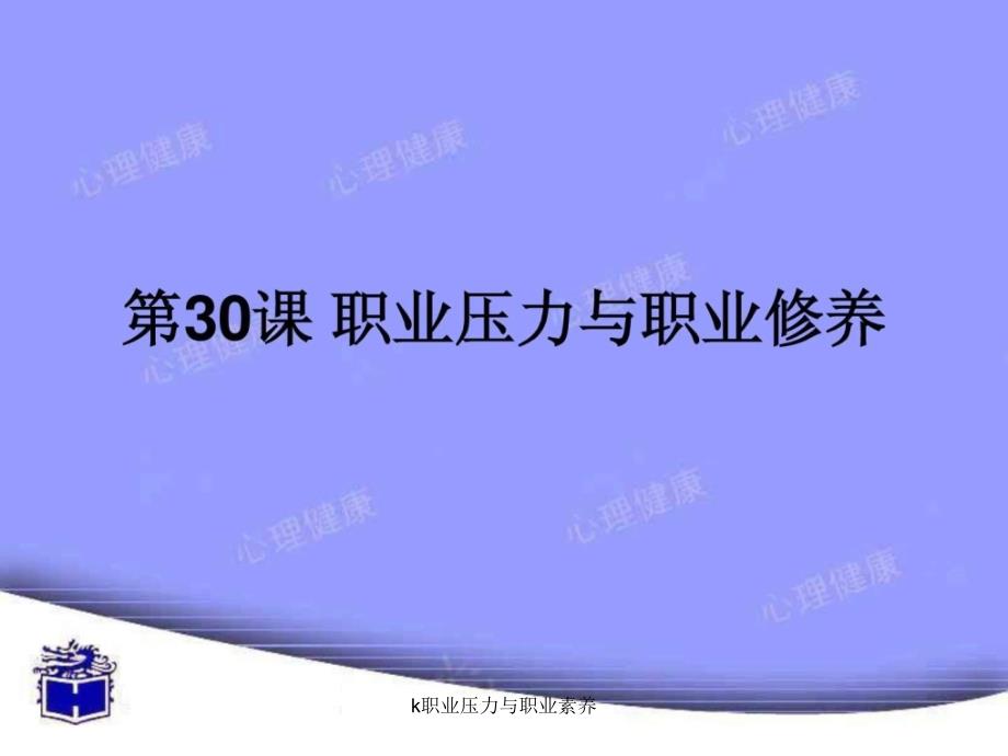 k职业压力与职业素养课件_第1页