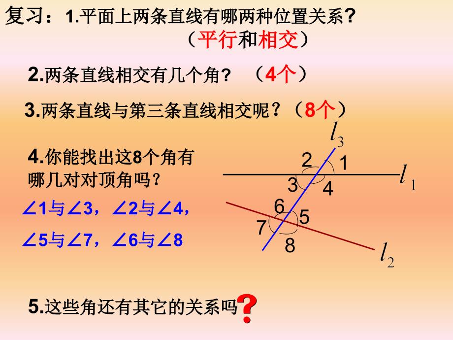 青岛版七年级数学下册9.1《同位角、内错角、同旁内角》课件_第3页