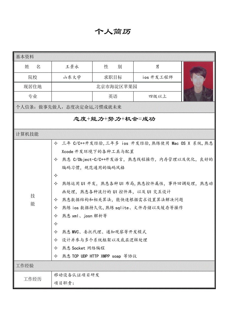 ios个人简历模板范文_第1页