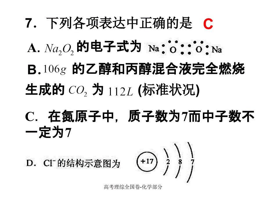 高考理综全国卷-化学部分课件_第2页