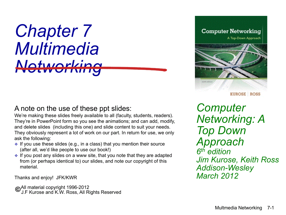 计算机网络英文课件：Chapter_7 Multimedia Networking_第1页