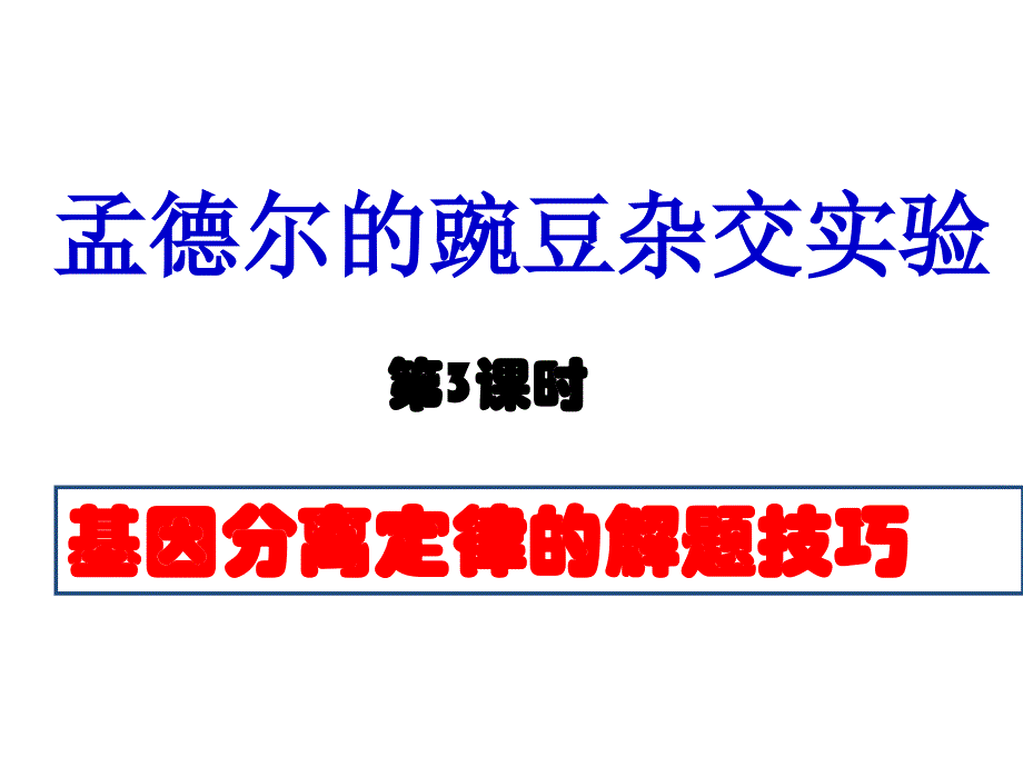 基因分离定律复习公开课_第1页