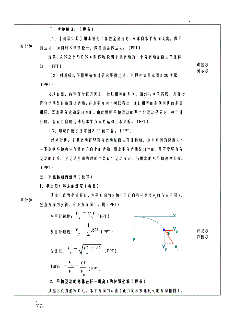 高一物理平抛运动优秀教案_第2页