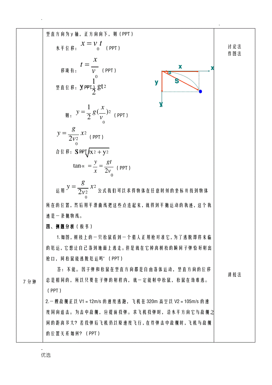 高一物理平抛运动优秀教案_第3页