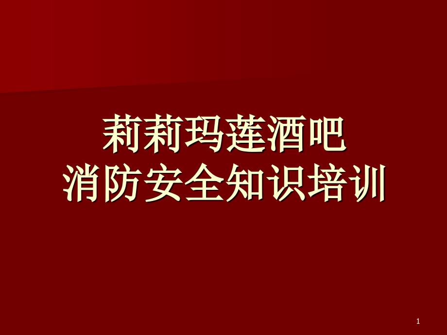 消防知识_某酒吧消防安全知识培训_第1页