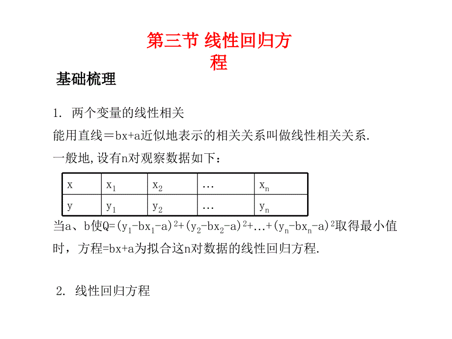 高考数学总复习精品课件苏教版：第十三单元第三节 线性回归方程_第1页