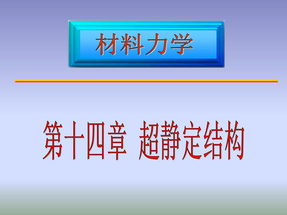 材料力学第14章（静不定）ppt课件_第1页