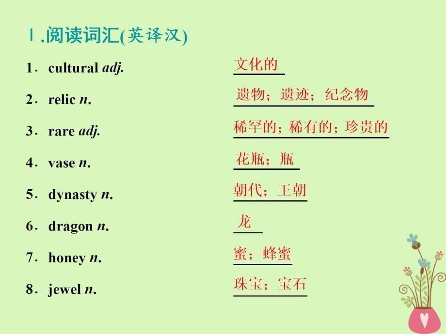 高考英语一轮复习 Unit 1 Cultural relics课件 新人教必修2_第5页