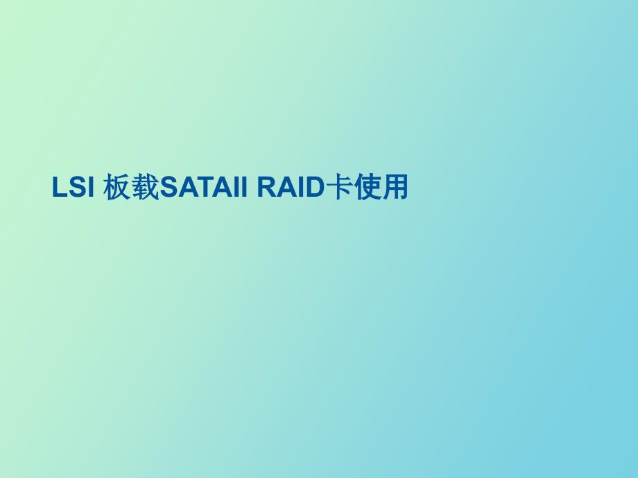 LSI板载SATAIIRAID卡使用_第1页