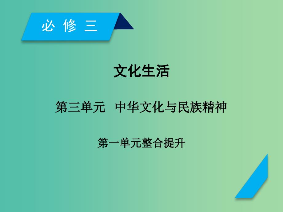 高考政治一轮复习第三单元中华文化与民族精神单元整合提升课件新人教版.ppt_第1页