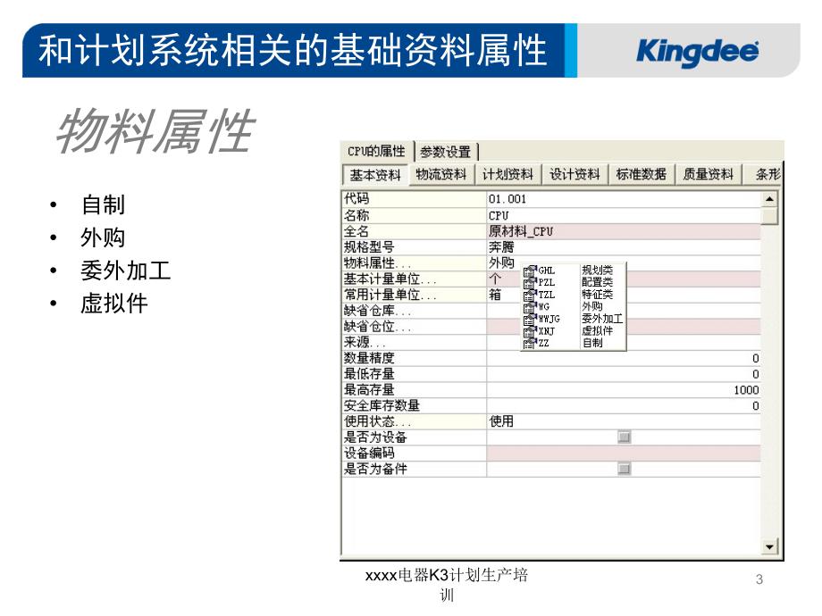 xxxx电器K3计划生产培训课件_第3页