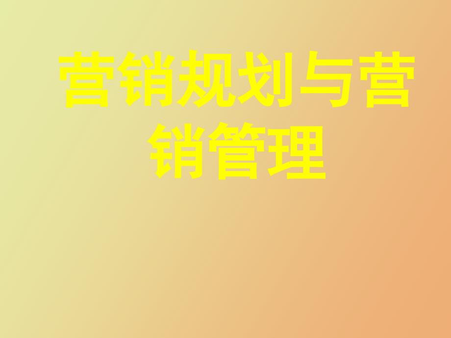 营销规划与营销管理_第1页