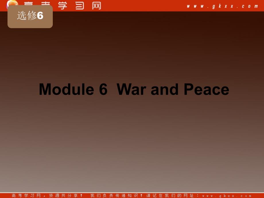 【把握高考】2013高三英语最新专题综合演练《Module 6 War and Peace》课件 外研版版选修6_第2页