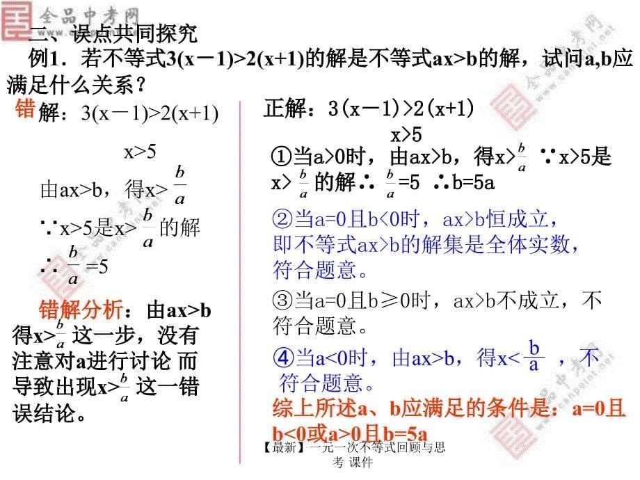 【最新】一元一次不等式回顾与思考_第5页