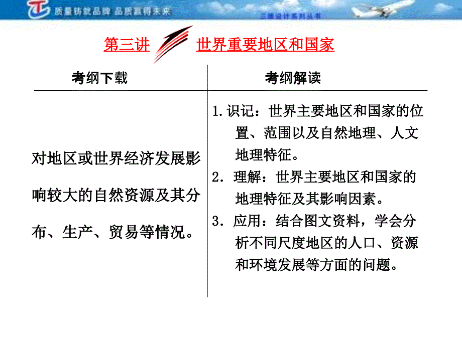 三维设计4高考地理人教一轮复习课件第十七第三讲世界重要地区和国家_第1页