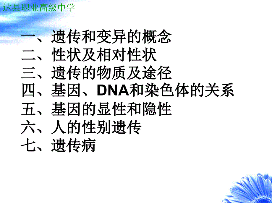 八年级第七单元第二章生物的遗传也变异复习课件0505_第2页