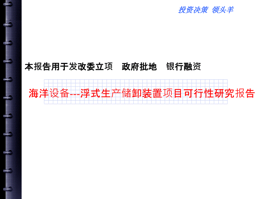 nAAA海洋设备浮式生产储卸装置项目可行性研究报告_第1页