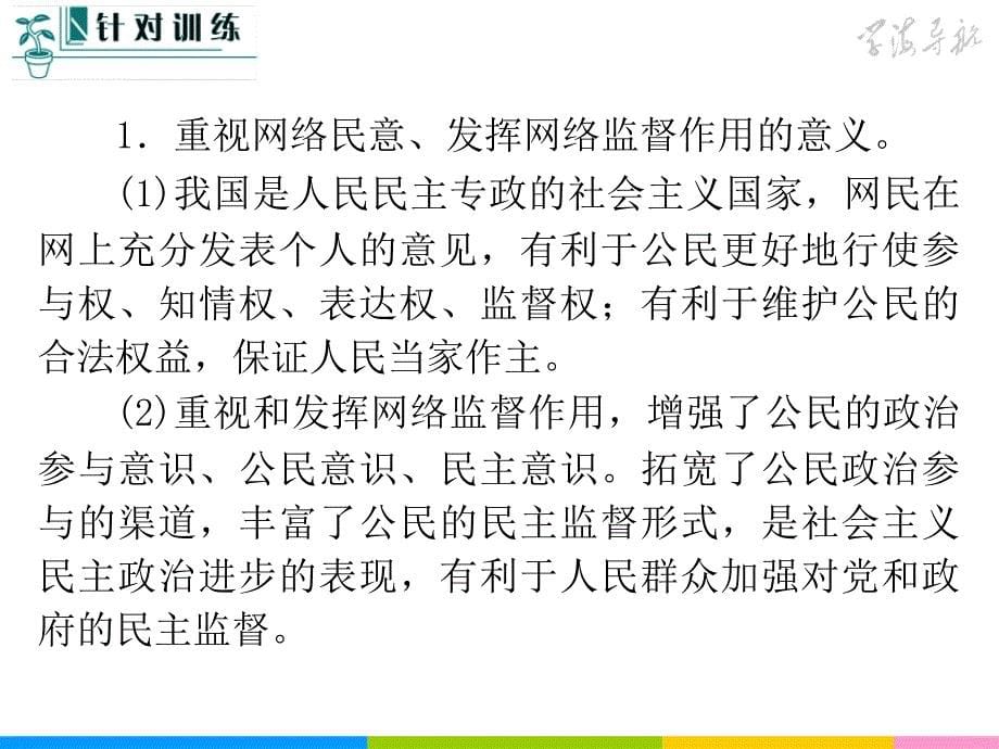 高中新课标政治总复习第5课时公民的政治生活课件_第5页