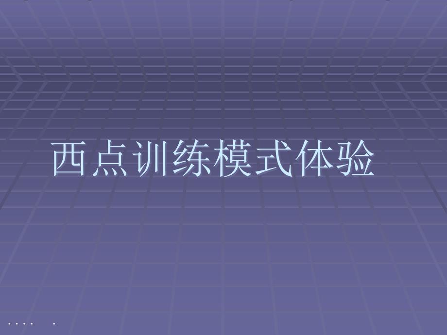 西点企业训练模式体验_第1页