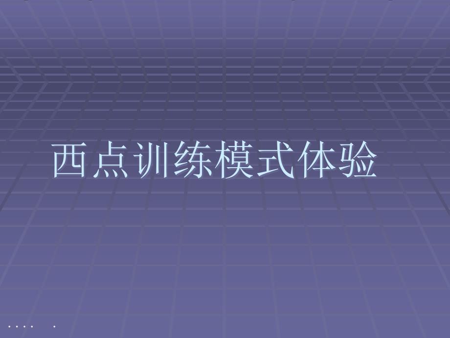 西点企业训练模式体验