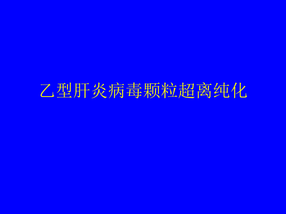 乙型肝炎病毒颗粒超离纯化_第1页