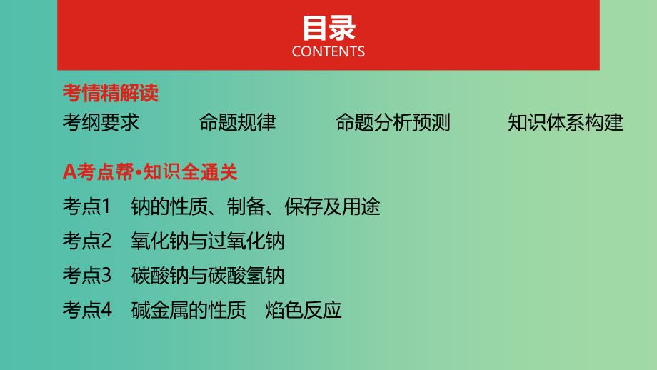 2019年高考化学总复习 专题05 钠及其化合物课件.ppt_第2页