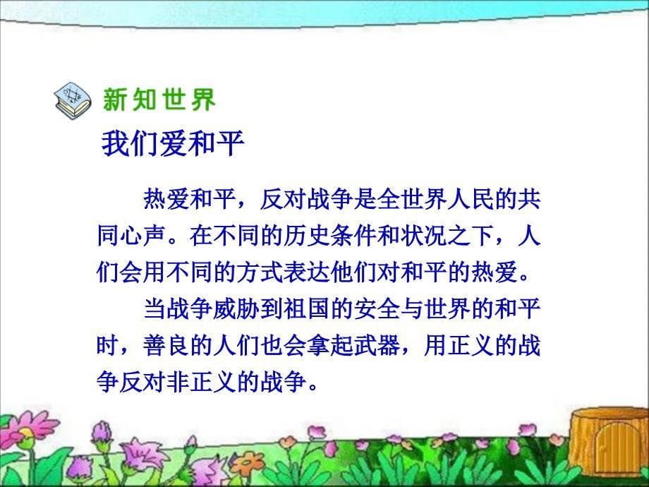 人教版品德与社会六下放飞和平鸽课件之三_第5页