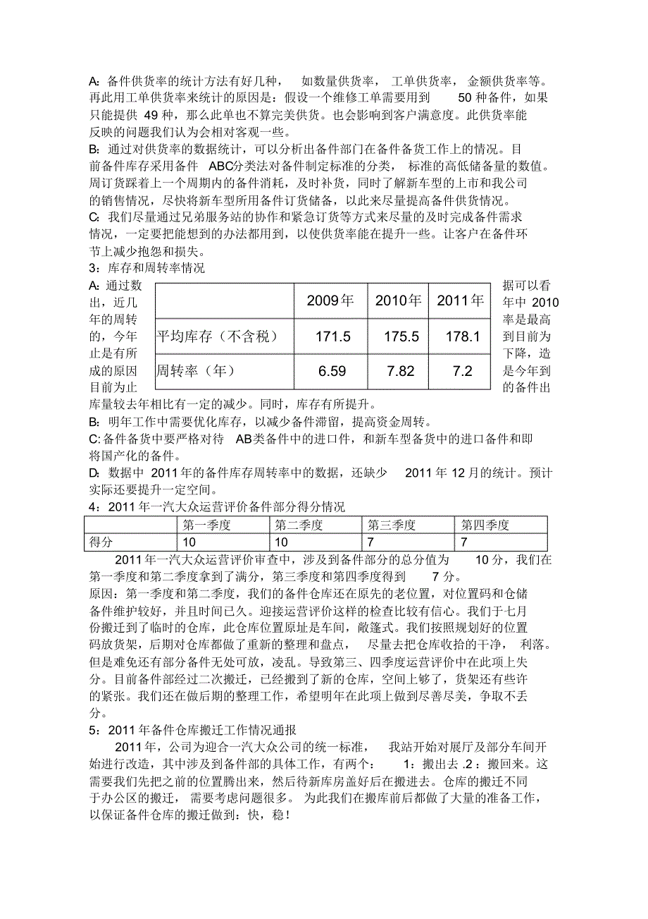 修订备件部修订精编年总结以及精编2年计划汽车s店一汽大众_第4页